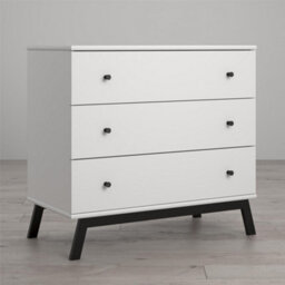 Dorel Lark Urban 3 Drawer Dresser With Topper White Grey - thumbnail 1