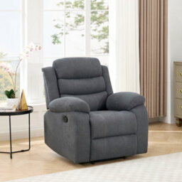 More4Homes Boston Manual Recliner Fabric 1+2+3 Seater Sofa Set (Grey) - thumbnail 8
