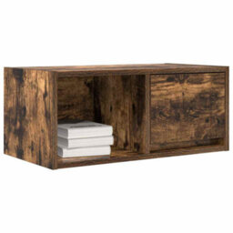 Berkfield Tv Cabinet Smoked Oak 60X31X25.5 Cm Engineered Wood - thumbnail 4
