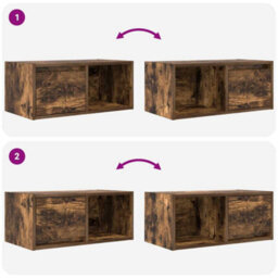 Berkfield Tv Cabinet Smoked Oak 60X31X25.5 Cm Engineered Wood - thumbnail 9