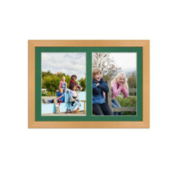 AK Frames 20X14 Country Pine Classic Multi Photo Frame With Emerald Mount - Holds 2 Apertures (2X) A4 Photos