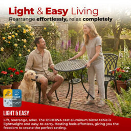 Centurion Supports Oshowa Garden And Patio Cast Aluminium Bistro Table Black - thumbnail 7