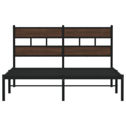 Berkfield Bed Frame Without Mattress With Headboard Brown Oak 137X190 Cm - thumbnail 4