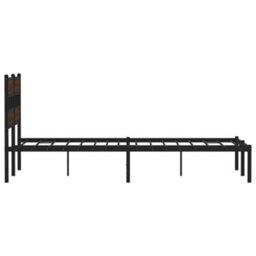 Berkfield Bed Frame Without Mattress With Headboard Brown Oak 137X190 Cm - thumbnail 5