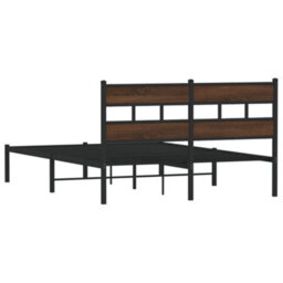 Berkfield Bed Frame Without Mattress With Headboard Brown Oak 137X190 Cm - thumbnail 6