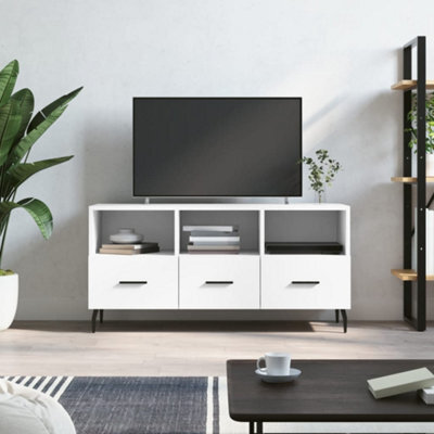 Berkfield Tv Cabinet White 102X36X50 Cm Engineered Wood - image 1