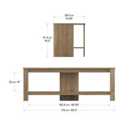 "Avf Calibre 1.15M Tv Stand, For Tvs Up To 55"" - Rustic Sawn Oak" - thumbnail 3