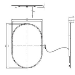 Plum&clay Annie Led Illuminated Bathroom Oval Mirror With Demister (H)550mm (W)800mm - thumbnail 3