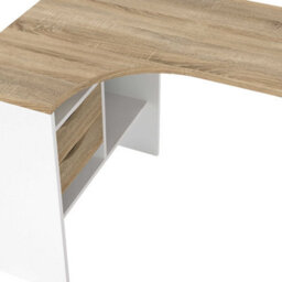 Wyld Haus Billabong L-Shaped Corner Desk White & Natural Oak 2 Drawers - thumbnail 7