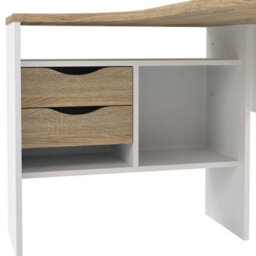 Wyld Haus Billabong L-Shaped Corner Desk White & Natural Oak 2 Drawers - thumbnail 8