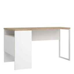 Wyld Haus Billabong L-Shaped Corner Desk White & Natural Oak 2 Drawers - thumbnail 4