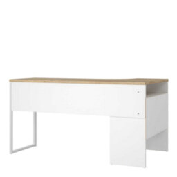 Wyld Haus Billabong L-Shaped Corner Desk White & Natural Oak 2 Drawers - thumbnail 5