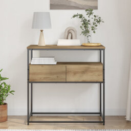 Walplus Console Table With Drawer Artisan Oak 75 X 40 X 75 Cm - thumbnail 1