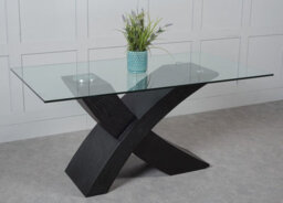That's Furniture Valencia Black 160Cm Small Glass Dining Table - thumbnail 1