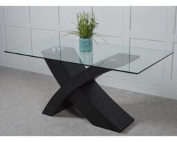 That's Furniture Valencia Black 160Cm Small Glass Dining Table - thumbnail 3
