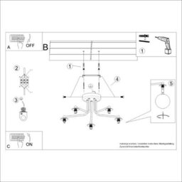 Luminosa Lighting Luminosa Astral Minimalist Semi Flush Ceiling 5 Light Black - thumbnail 7