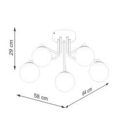 Luminosa Lighting Luminosa Astral Minimalist Semi Flush Ceiling 5 Light Black - thumbnail 6