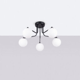 Luminosa Lighting Luminosa Astral Minimalist Semi Flush Ceiling 5 Light Black - thumbnail 2