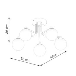 Luminosa Lighting Luminosa Astral Minimalist Semi Flush Ceiling 5 Light Black - thumbnail 8