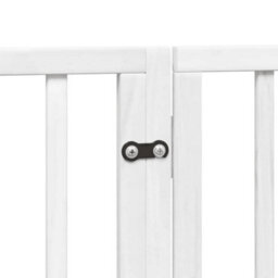 Walplus White Dog Gate With Door Foldable 4 Panels 320 Cm Poplar Wood - thumbnail 9