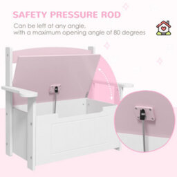 Aiyaplay 2 In 1 Toy Box For Kids With Safety Lid For Bedroom, Nursery, Pink - thumbnail 6