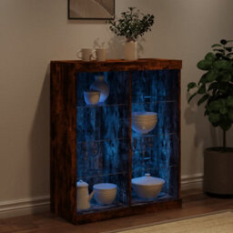 Berkfield Sideboard With Led Lights Smoked Oak 81X37X100 Cm - thumbnail 4