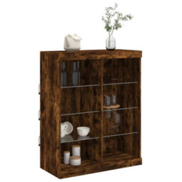 Berkfield Sideboard With Led Lights Smoked Oak 81X37X100 Cm - thumbnail 5