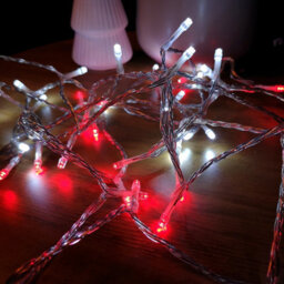 Samuel Alexander 200 Led 16M Christmas Outdoor Function Lights Timer Clear Cable In Red & White - thumbnail 7