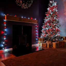 Samuel Alexander 200 Led 16M Christmas Outdoor Function Lights Timer Clear Cable In Red & White - thumbnail 2