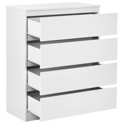 Wyld And Coco Nordic White 4 Drawer Chest 100 X 80 Cm - Scandinavian Design - thumbnail 5