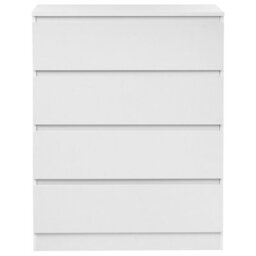 Wyld And Coco Nordic White 4 Drawer Chest 100 X 80 Cm - Scandinavian Design - thumbnail 1