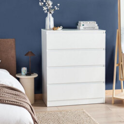 Wyld And Coco Nordic White 4 Drawer Chest 100 X 80 Cm - Scandinavian Design - thumbnail 2