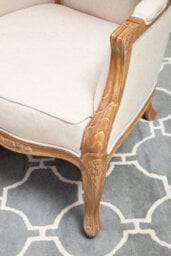 Orsina Cream Dome Accent Chair, Mindi Wood Classical Frame With High Back, Soft Upholstered Dome Chair - thumbnail 3