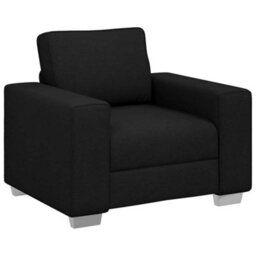 Vidaxl Sofa With Cushion Black 100 X 77 X 82 Cm Fabric - thumbnail 2