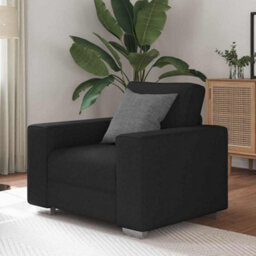 Vidaxl Sofa With Cushion Black 100 X 77 X 82 Cm Fabric - thumbnail 1