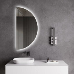 Fino Stone Setenil Half Moon Heated Anti-Fog Led Bathroom Mirror 60X120Cm - thumbnail 3