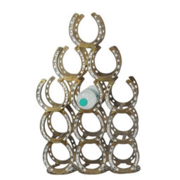 Minster Horseshoe 12 Bottle Wine Rack - Antique Brass - L14 X W40 X H65 Cm - thumbnail 2