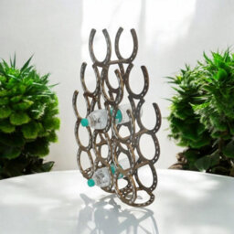 Minster Horseshoe 12 Bottle Wine Rack - Antique Brass - L14 X W40 X H65 Cm - thumbnail 4