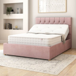Aspire Olivier Electric Adjustable Bed Upholstered With Pocket Sprung Mattress Uk Made, Plush Blush, Size Double - thumbnail 3