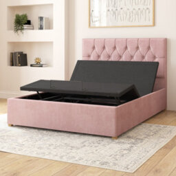 Aspire Olivier Electric Adjustable Bed Upholstered With Pocket Sprung Mattress Uk Made, Plush Blush, Size Double - thumbnail 4