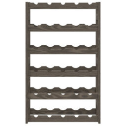 Walplus Wine Rack For 30 Bottles Grey Solid Wood Pine - thumbnail 3