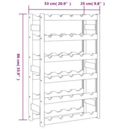Walplus Wine Rack For 30 Bottles Grey Solid Wood Pine - thumbnail 7