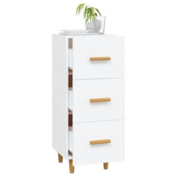Berkfield Stylish Sideboard White 34.5X34X90 Cm Engineered Wood - thumbnail 4