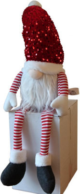 Garden Market Place Large Christmas Sitting Glam Gonk Figure In Red - 75Cms Tall - image 1
