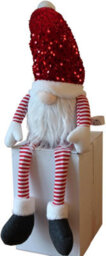 Garden Market Place Large Christmas Sitting Glam Gonk Figure In Red - 75Cms Tall - thumbnail 1