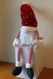 Garden Market Place Large Christmas Sitting Glam Gonk Figure In Red - 75Cms Tall - thumbnail 2