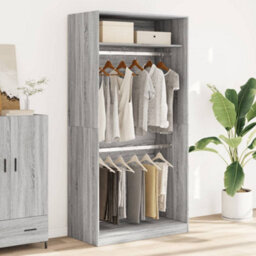 Berkfield Wardrobe Grey Sonoma 100X50X200 Cm Engineered Wood - thumbnail 3
