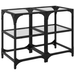 Walplus Coffee Tables With Transparent Glass Top 2 Pcs 30X30X45 Cm Steel - thumbnail 2