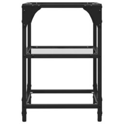 Walplus Coffee Tables With Transparent Glass Top 2 Pcs 30X30X45 Cm Steel - thumbnail 5