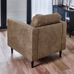 Furniturebox Uk Jenna Brown Faux Leather Armchair - thumbnail 3